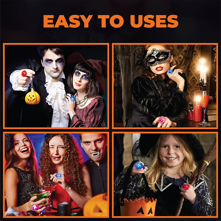 Ventayo – Halloween Glow Rings Party Pack - 50 Pcs