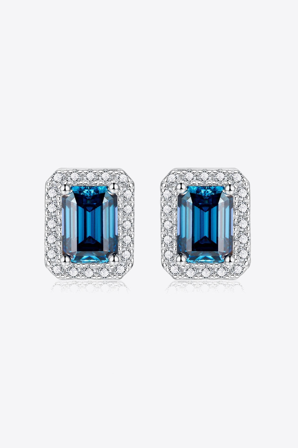 Indigo Gleam 2 Carat Moissanite Stud Earrings