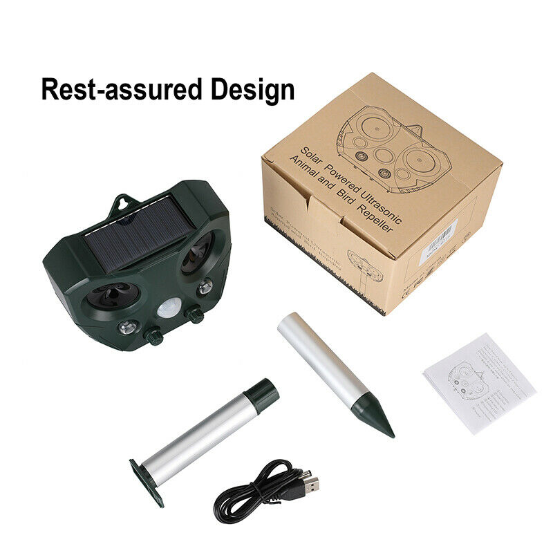 Ultrasonic Bird & Pest Repeller – Solar Powered, Long Range | Motion Sensor & Waterproof | Humane Animal Deterrent