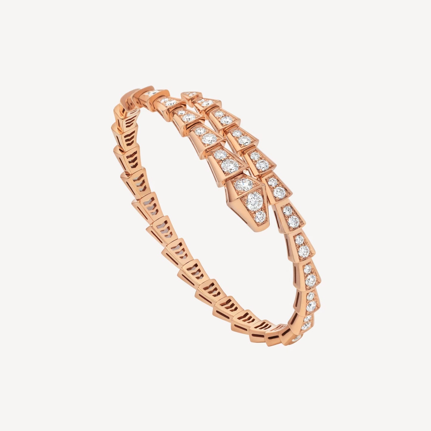 Serpenti Bracelet Rose Gold Cubic Zircon Paved