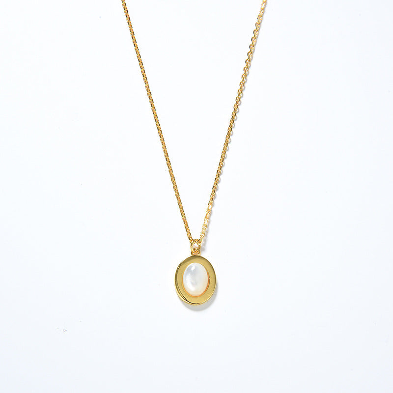 Clytia Love Natural Moonstone Necklace,925 Silver, 18k Gold Plated