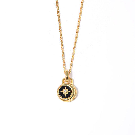 Moon & Stars Necklace Black Onyx