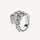 Serpenti V-Ring, chapado en oro blanco de 18K con pavé de circonita cúbica