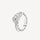 Anillo Serpenti, chapado en oro blanco de 18K con pavé de circonita cúbica