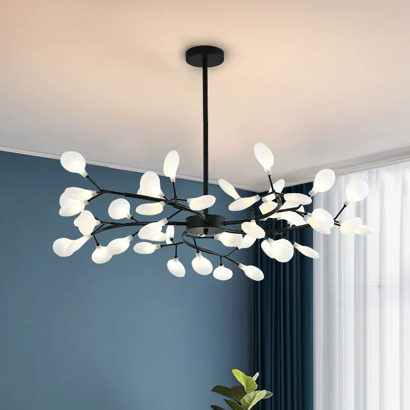 Lámpara colgante de araña Art Deco Firefly negra/dorada para sala de estar