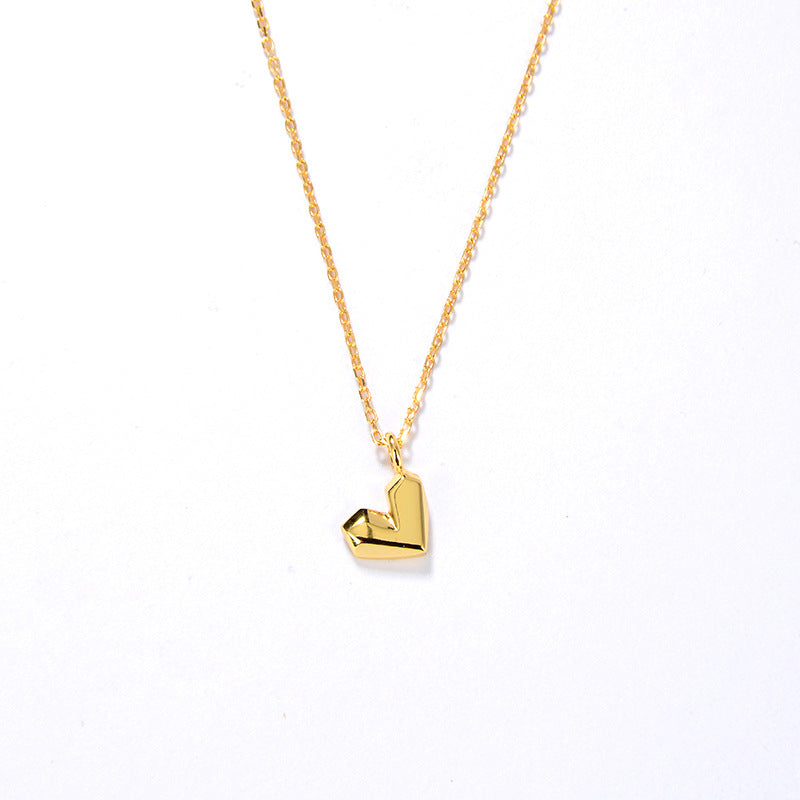 Clytia Love Heart Shaped Necklace,925 Silver, 18k Gold Plated