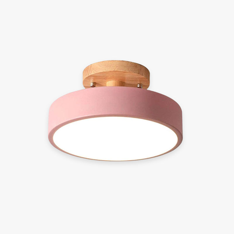Ronde LED Opbouw Plafondlamp Modern Hout/Acryl