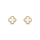 Clover Leaf Ear Studs – 925 Silver, 18k Yellow Gold Plated