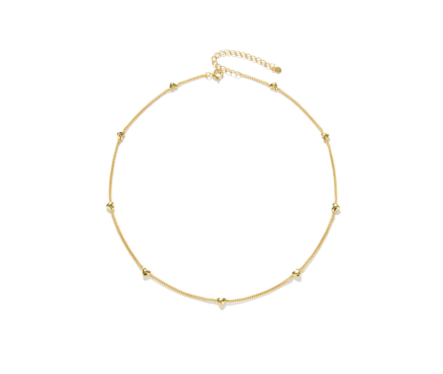 Clytia Love Heart Necklace Necklace,925 Silver, 18k Gold Plated,9 Motifs