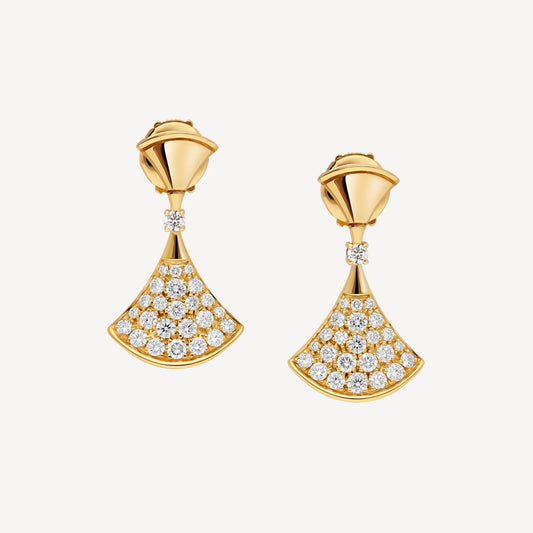 Divas’ Dream Earrings Yellow Gold Cubic Zirconia