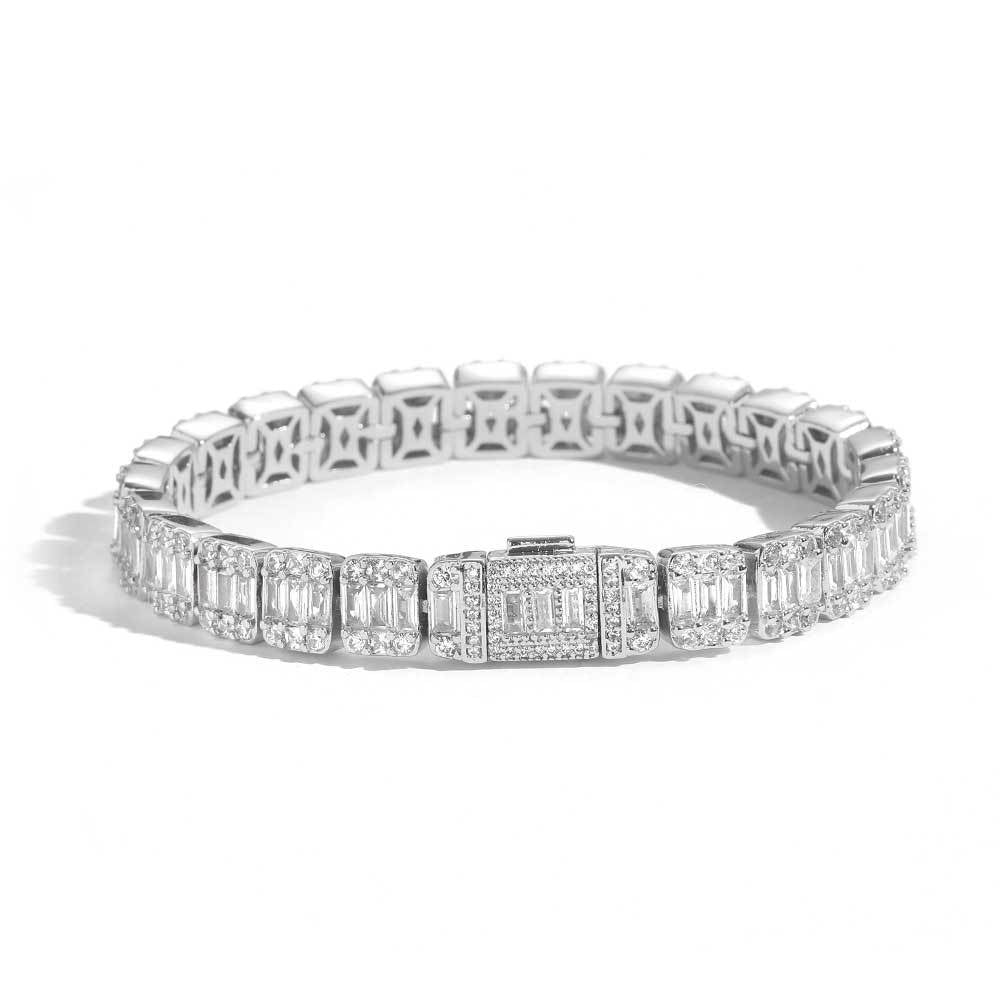 Baguette Tennis Bracelet White Gold 8mm