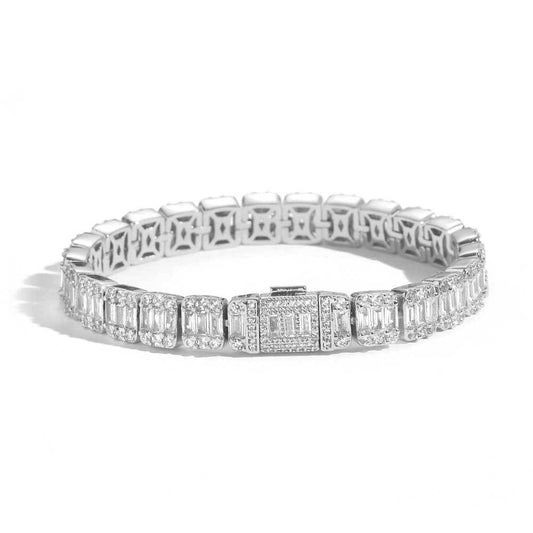 Baguette Tennis Bracelet White Gold 8mm