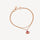 Divas' Dream Armband – 925 Silver, 18k Roséguldspläterad, Röd Agat