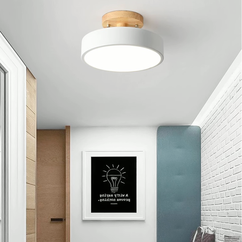 Hringlaga LED Innfelldur Loftljós Nútímalegt Viður/Plast
