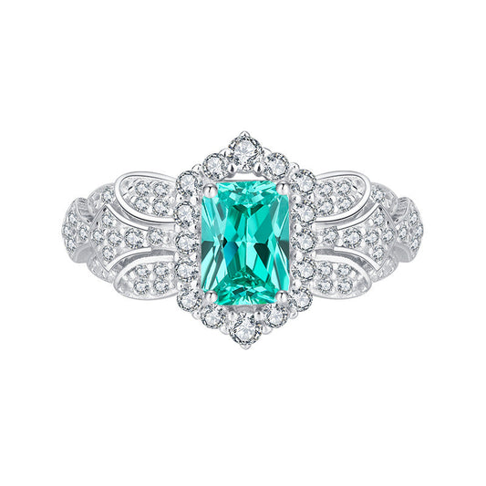 Square Stone Ring Silver