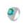 Anillo de piedra preciosa esmeralda, plata 925 con acentos de circonita cúbica