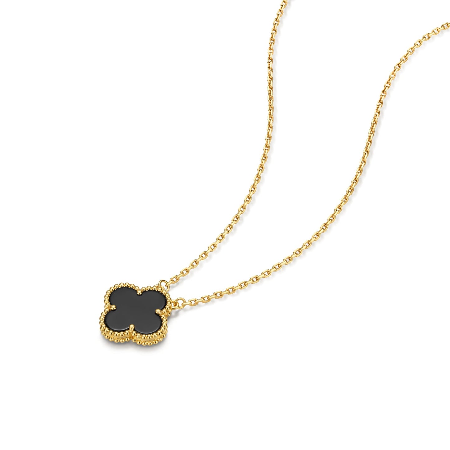 Collier Trèfle, Argent 925, Plaqué Or 18K