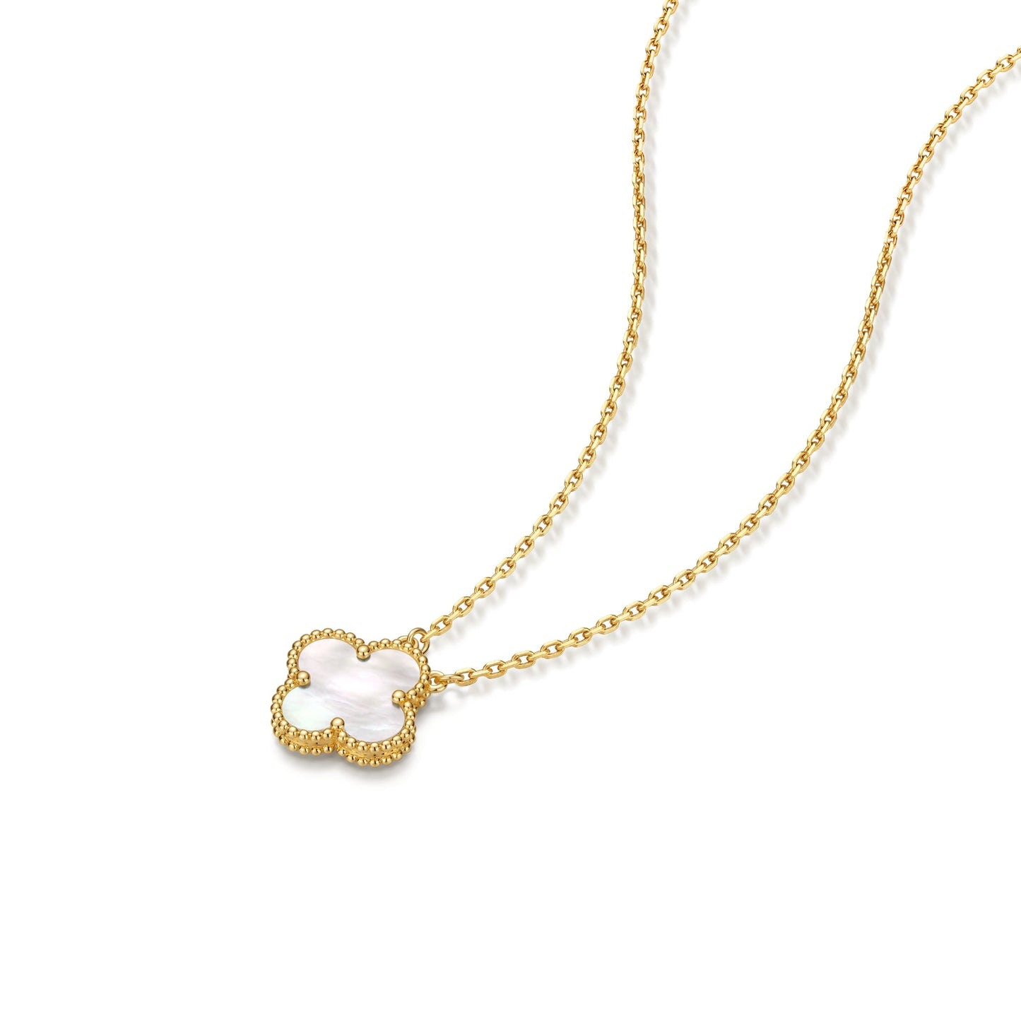 Collier Trèfle, Argent 925, Plaqué Or 18K