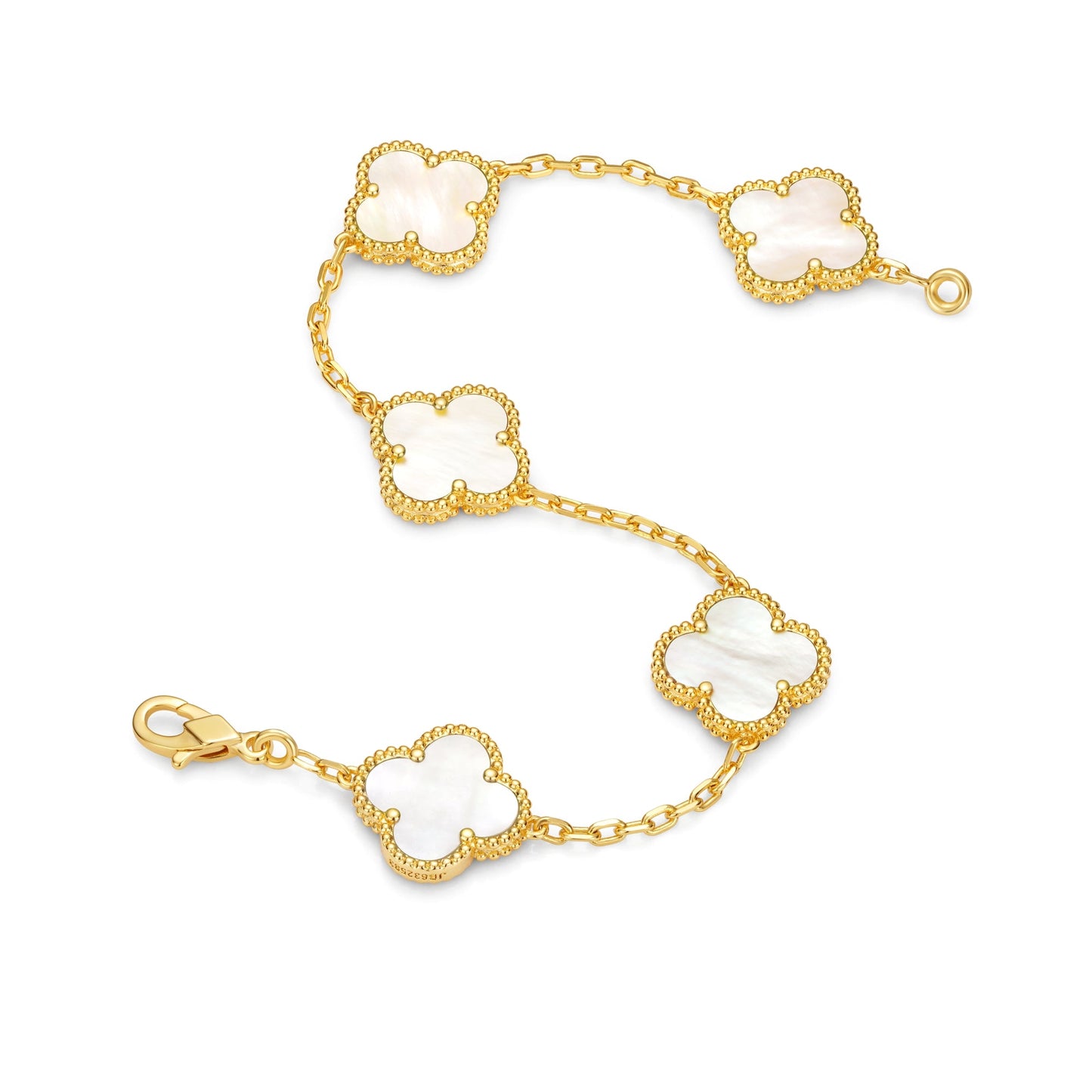 Clover Leaf Bracelet,925 Silver,18k Gold Plated