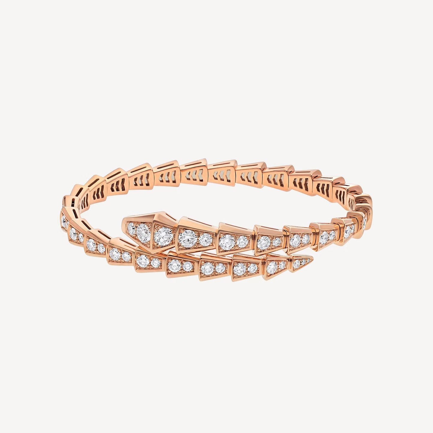 Serpenti Bracelet – 18k Rose Gold Plated, Cubic Zircon Paved