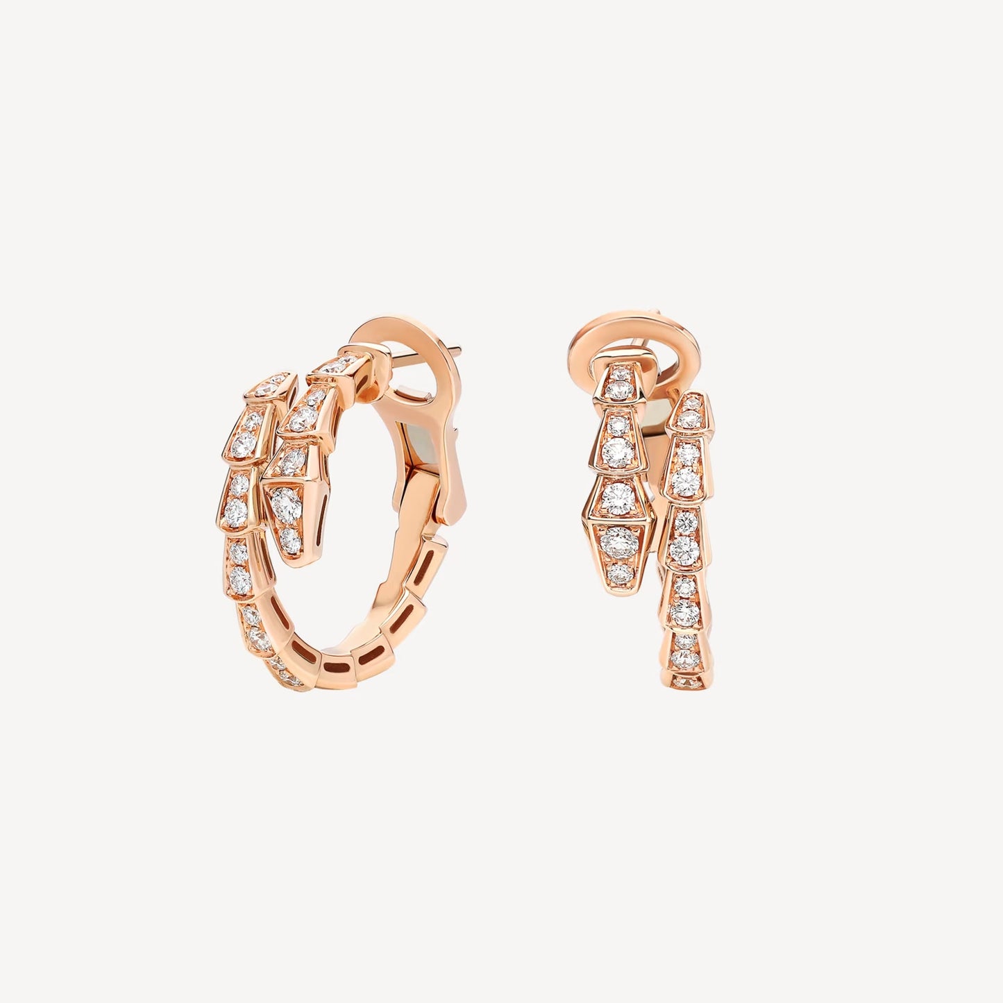 Clytia Love Serpenti Earring,925 Silver,18k Rose Gold Plated,Cubic Zircon Paved