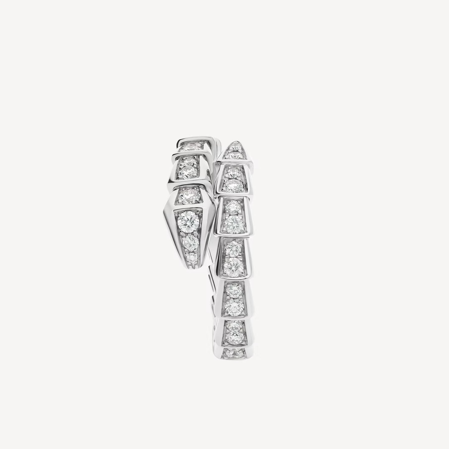 Clytia Love Serpenti Ring,18k White Gold Plated,Cubic Zircon Paved