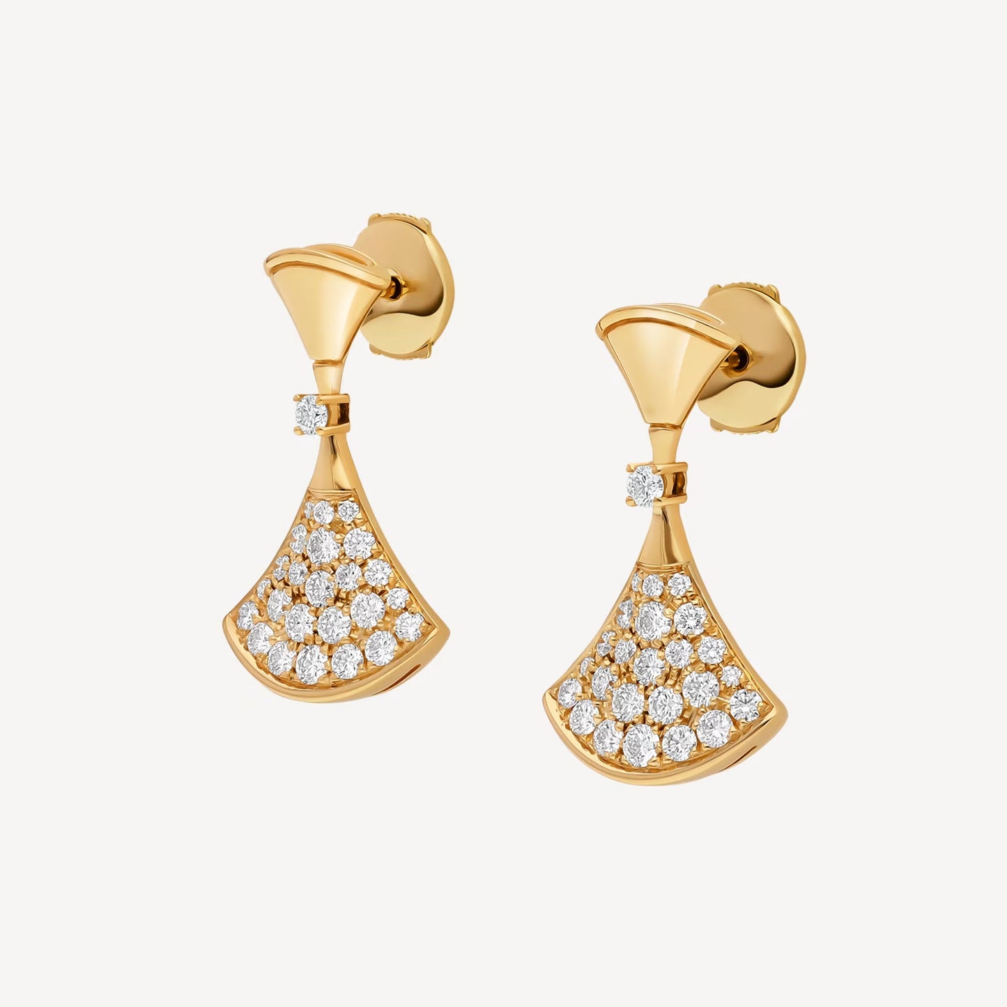 Clytia Love Divas'Dream Earring,925 Silver,18k Yellow Gold Plated,Cubic Zircon Paved