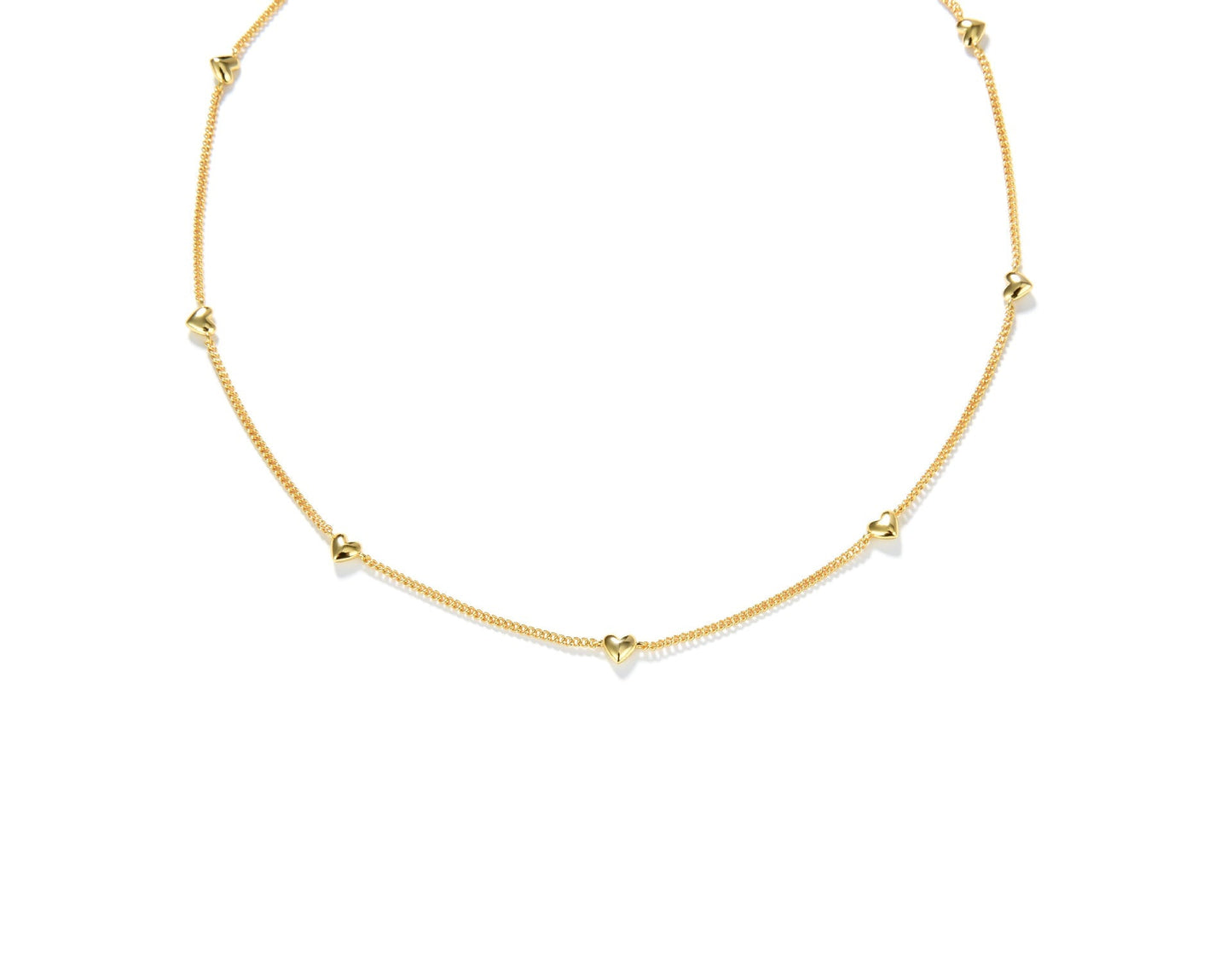 Heart Necklace, 925 Silver, 18K Gold Plated, 9 Motifs