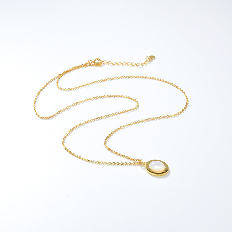 Clytia Love Natural Moonstone Necklace,925 Silver, 18k Gold Plated