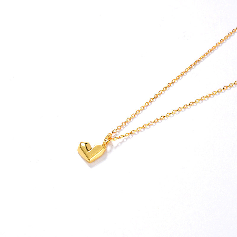 Clytia Love Heart Shaped Necklace,925 Silver, 18k Gold Plated