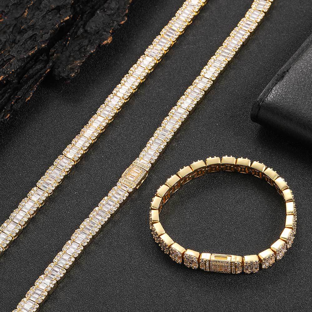 Baguette Tennis Bracelet in Yellow Gold - 8mm