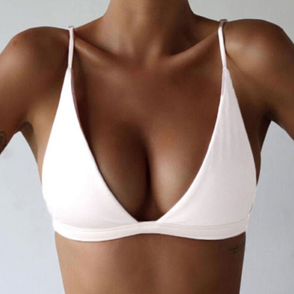 Sara - Push-up bikini top with deep V-neckline