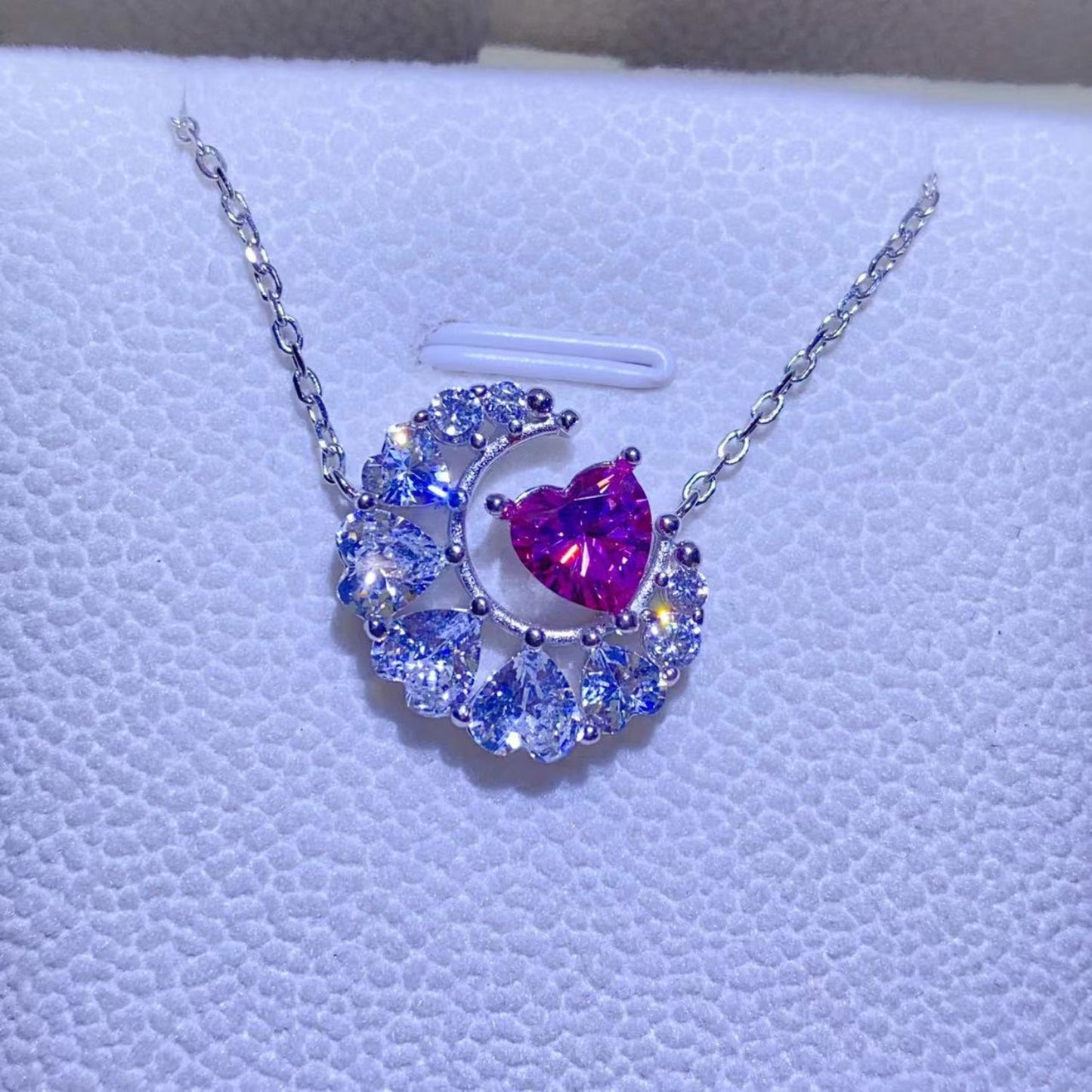 Eternal Love 1 Carat Moissanite Sterling Silver Heart Necklace