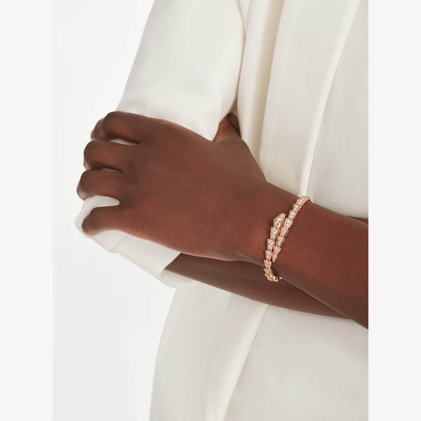 Serpenti Bracelet – 18k Rose Gold Plated, Cubic Zircon Paved