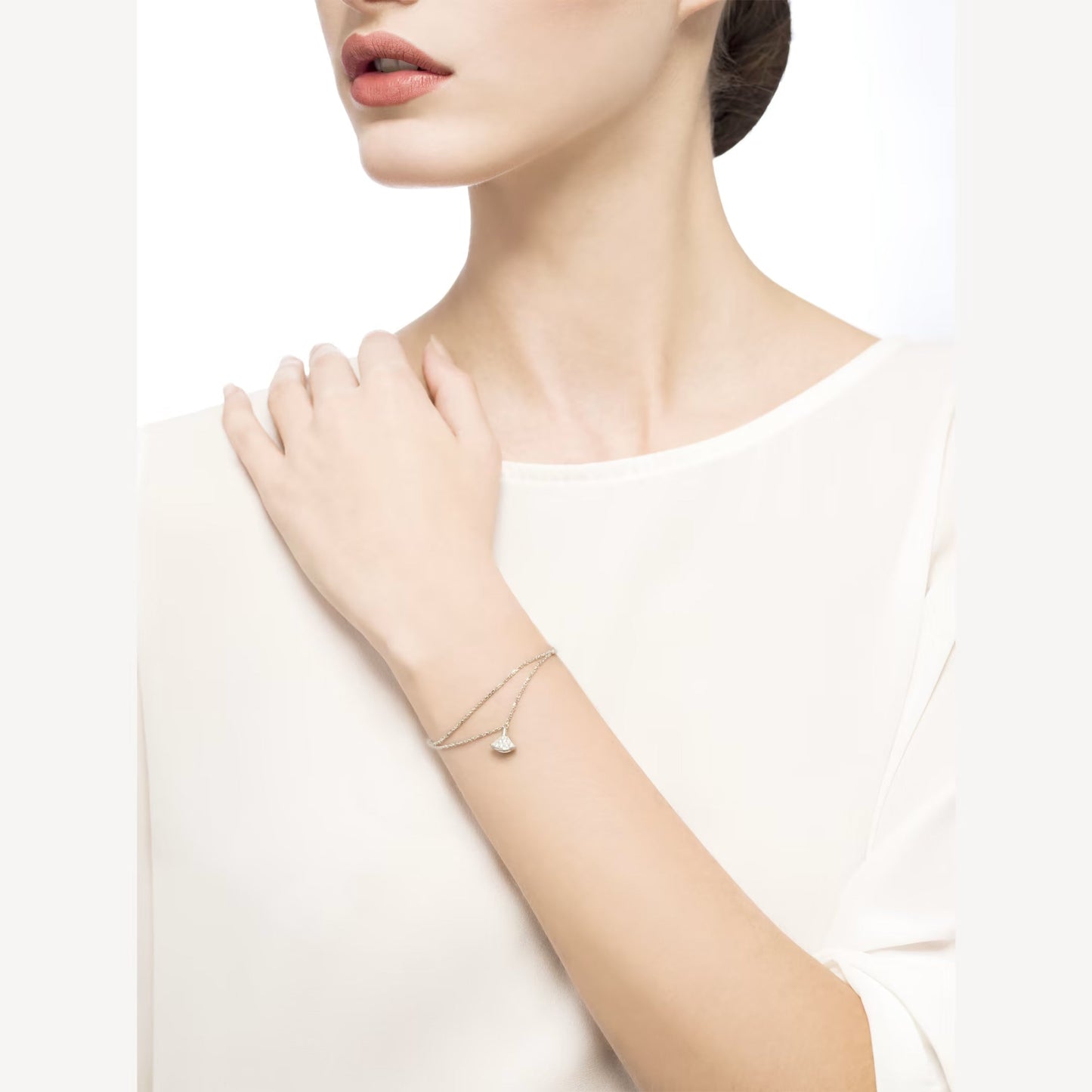 Divas' Dream Bracelet – 925 Silver, 18k White Gold Plated, Cubic Zircon Paved