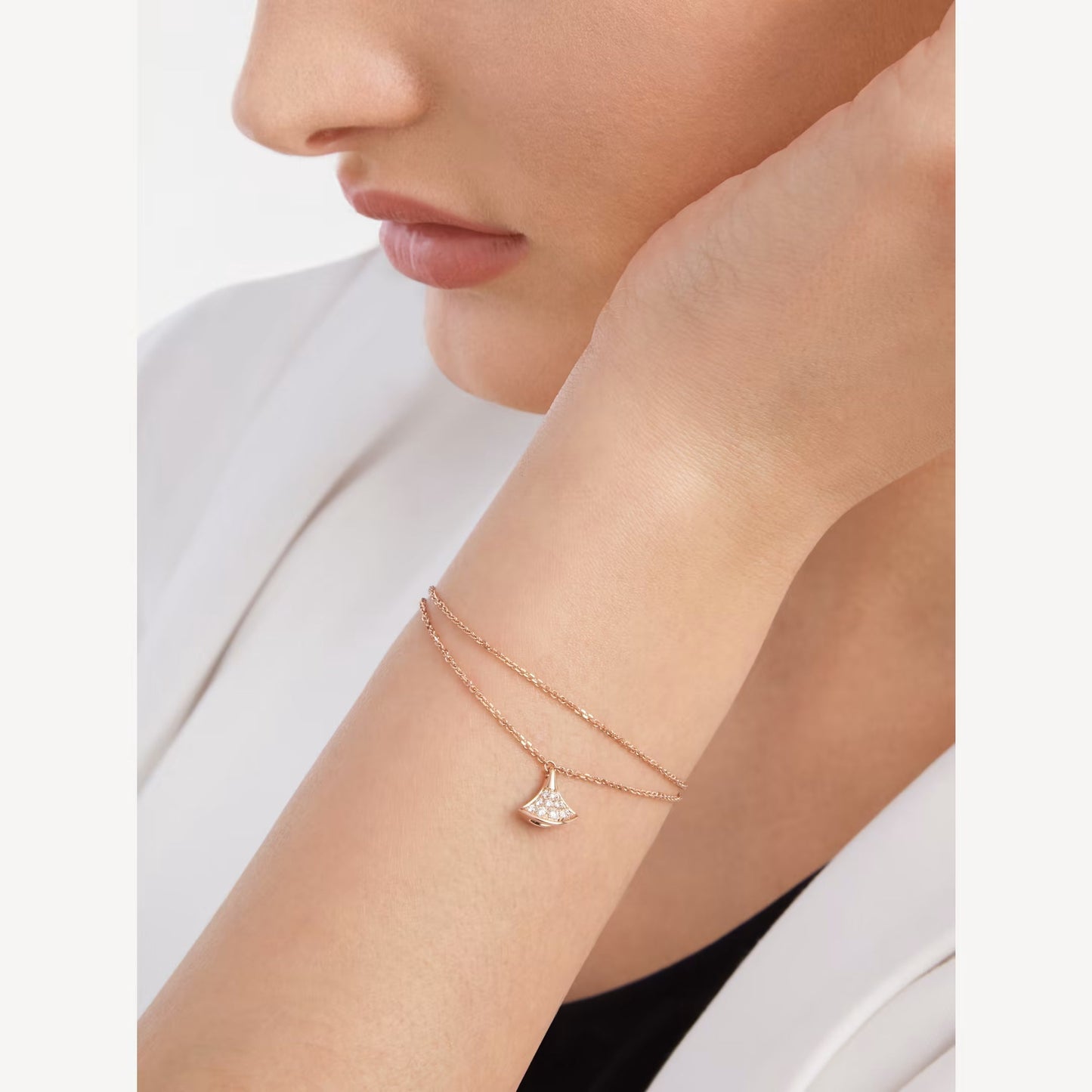 Divas' Dream Bracelet – 925 Silver, 18k Rose Gold Plated, Cubic Zircon Paved