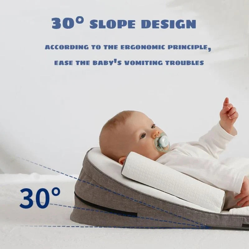 Baby Wedge Side Sleeping Pillow – Anti-Roll, Anti-Reflux Newborn Bed Support Cushion