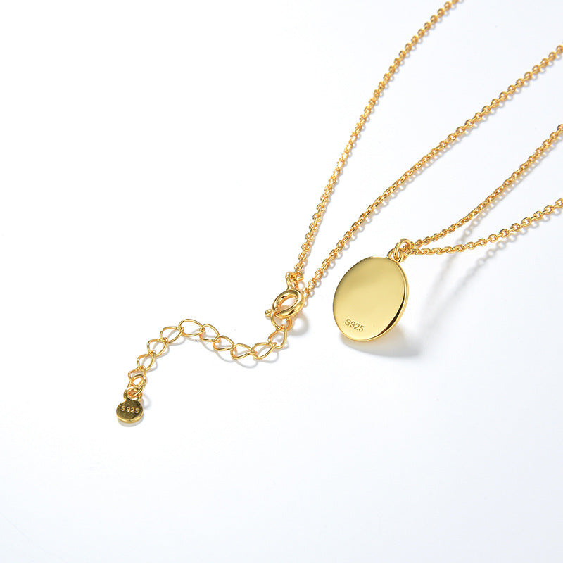 Clytia Love Natural Moonstone Necklace,925 Silver, 18k Gold Plated