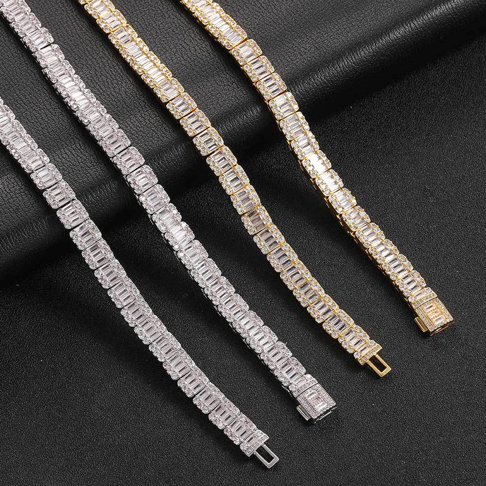 Baguette Tennis Bracelet in Yellow Gold - 8mm