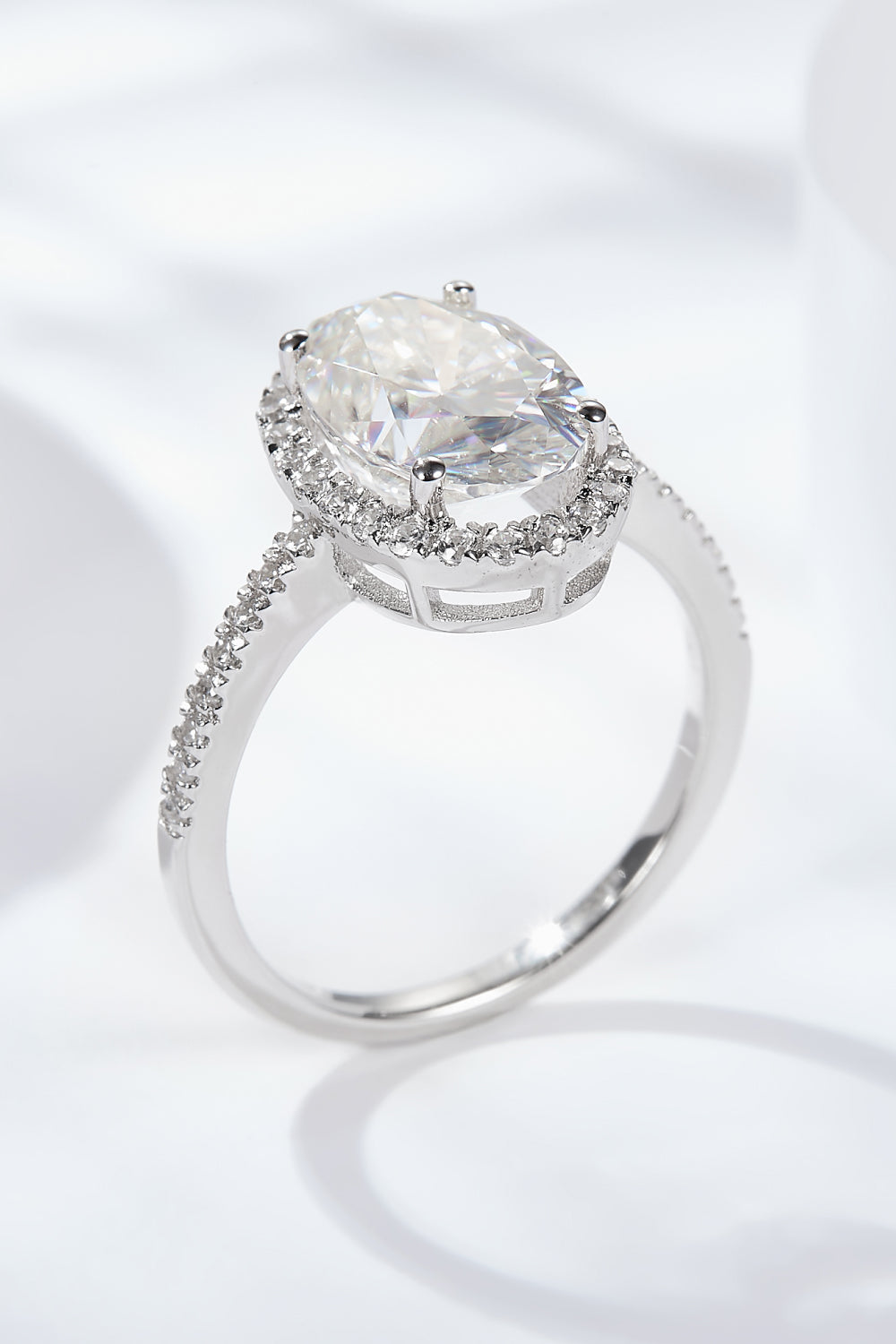 Halo Glow 4.5 Carat Moissanite Silver Ring