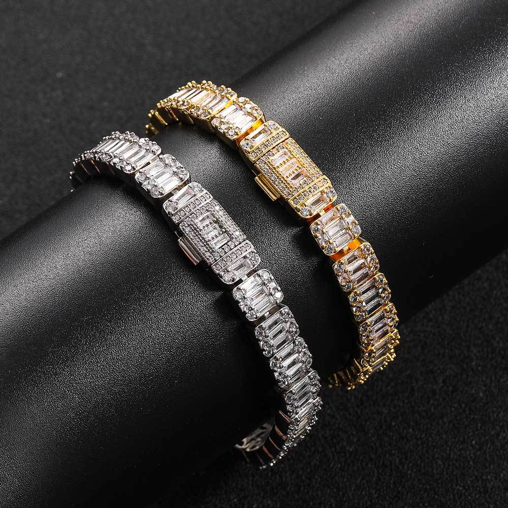 Baguette Tennis Bracelet in Yellow Gold - 8mm
