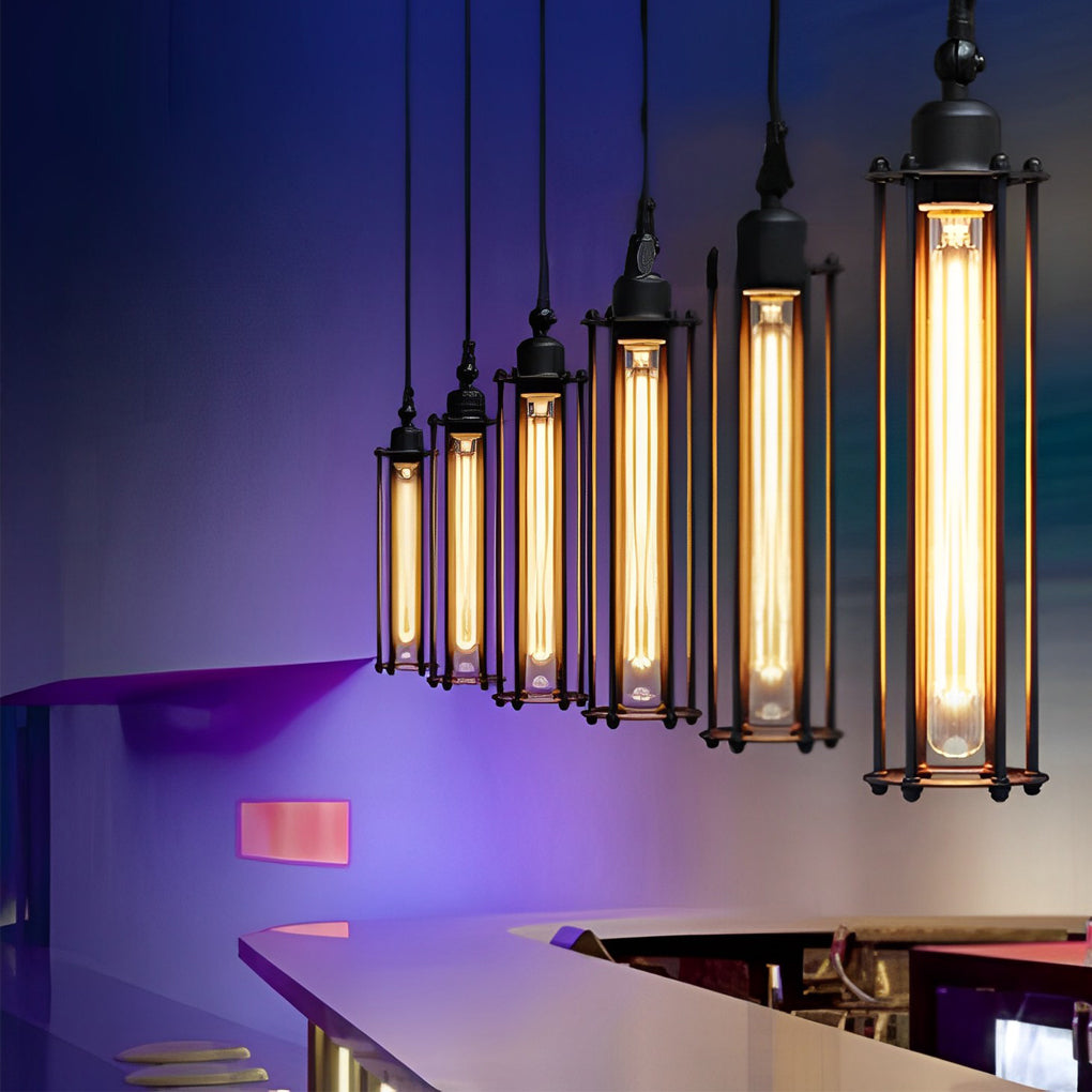 Retro LED Svart Järn Industriell Taklampa
