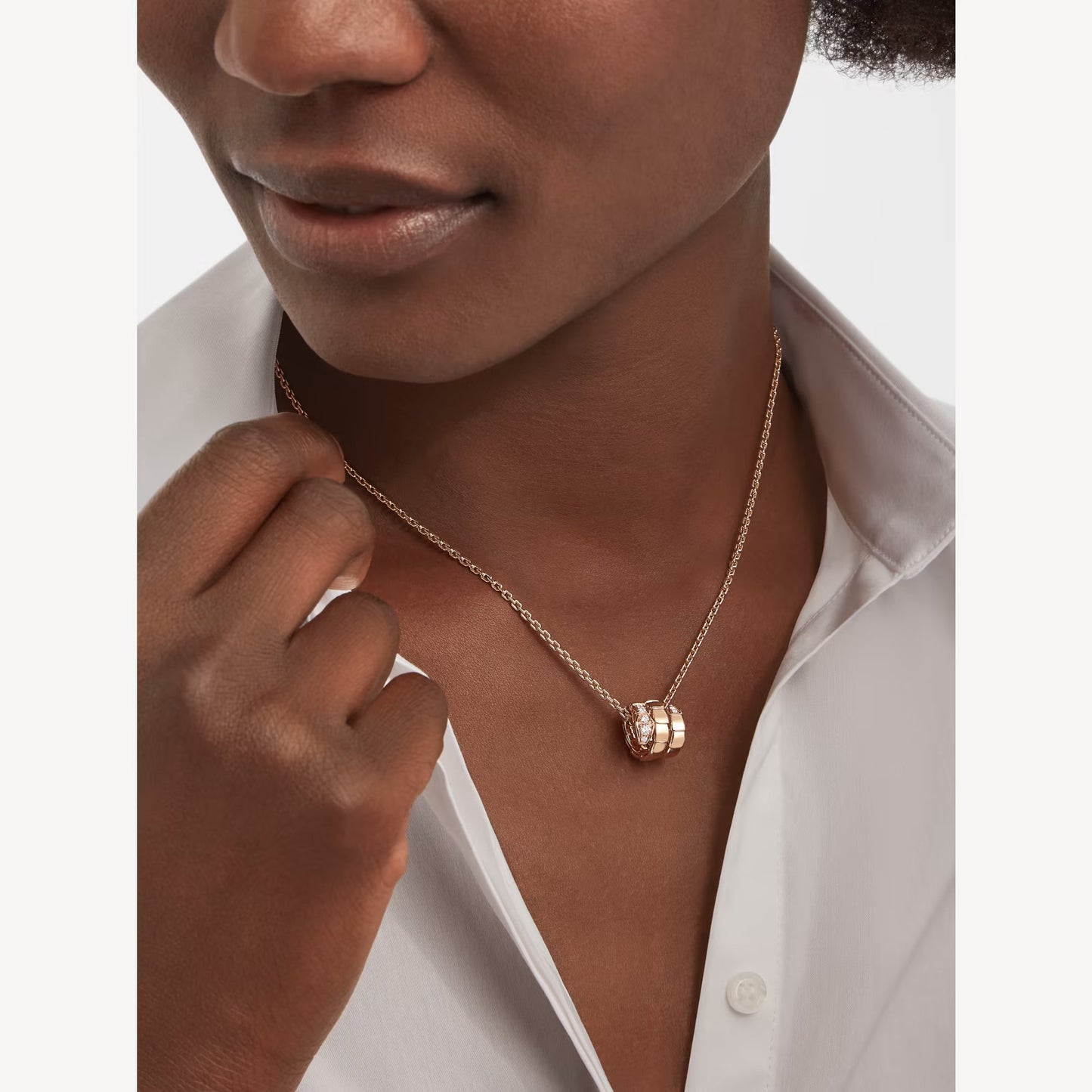 Clytia Love Serpenti Necklace,925 Silver,18k Rose Gold Plated,Inlaid cubic zircon