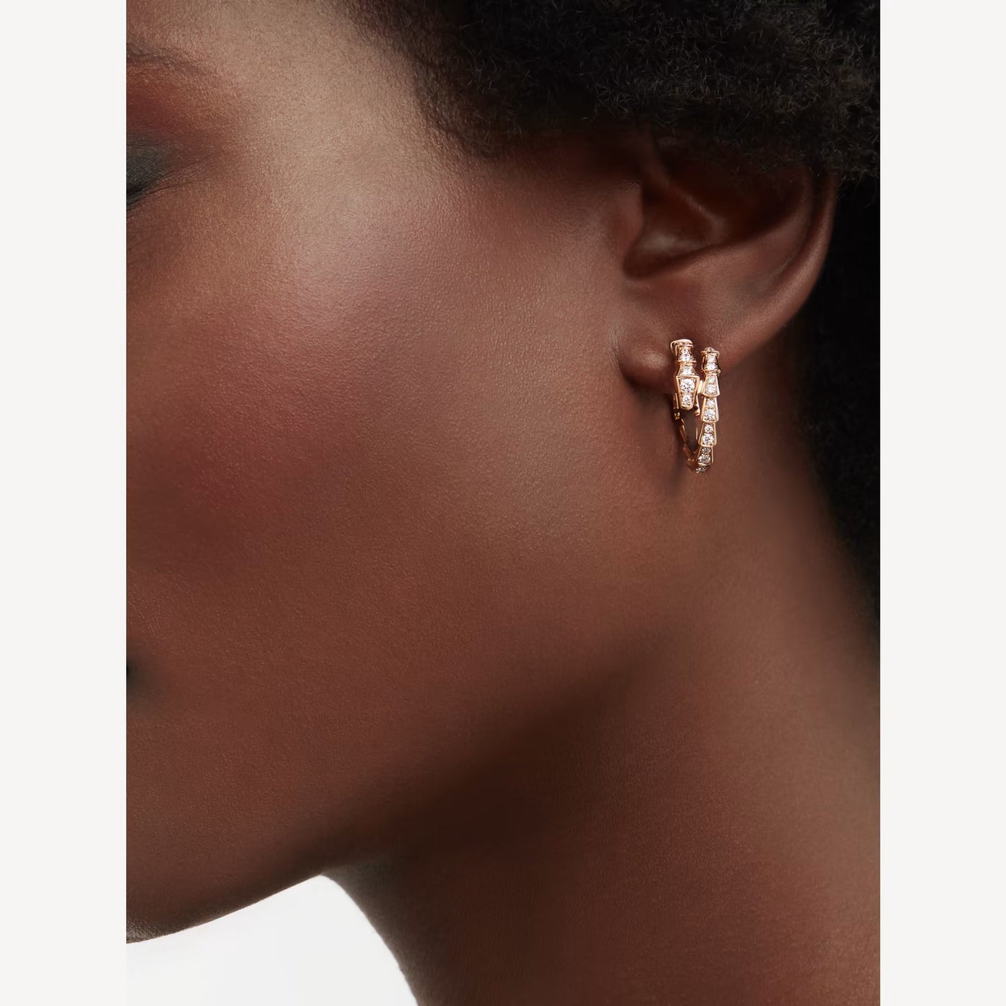 Clytia Love Serpenti Earring,925 Silver,18k Rose Gold Plated,Cubic Zircon Paved