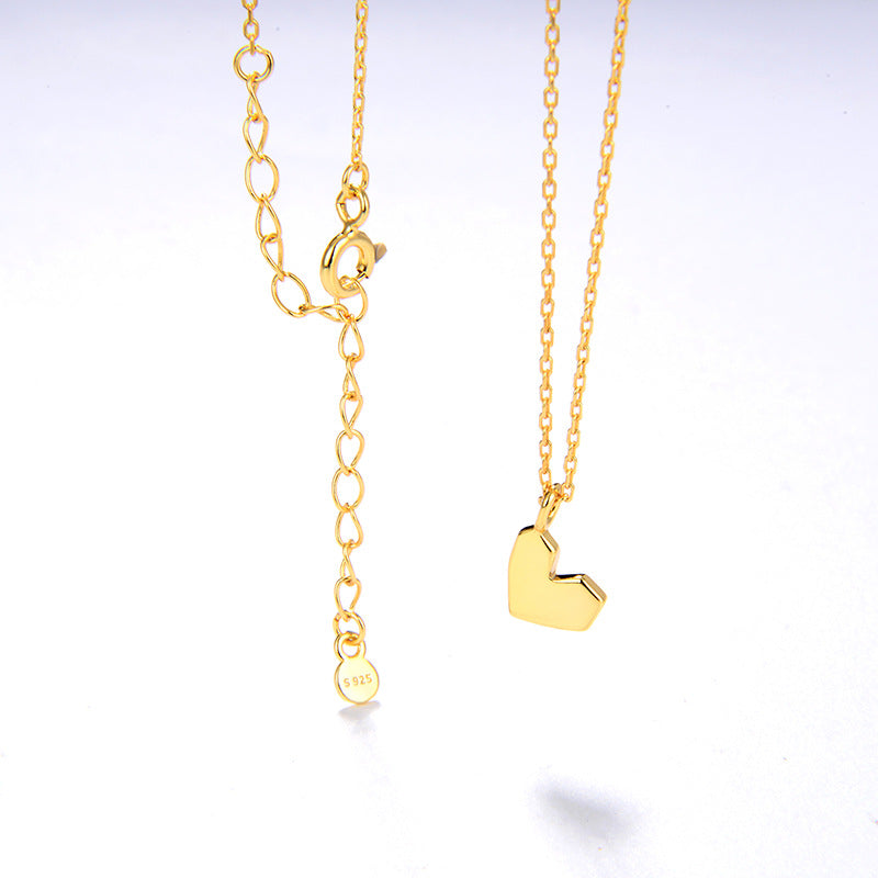 Clytia Love Heart Shaped Necklace,925 Silver, 18k Gold Plated