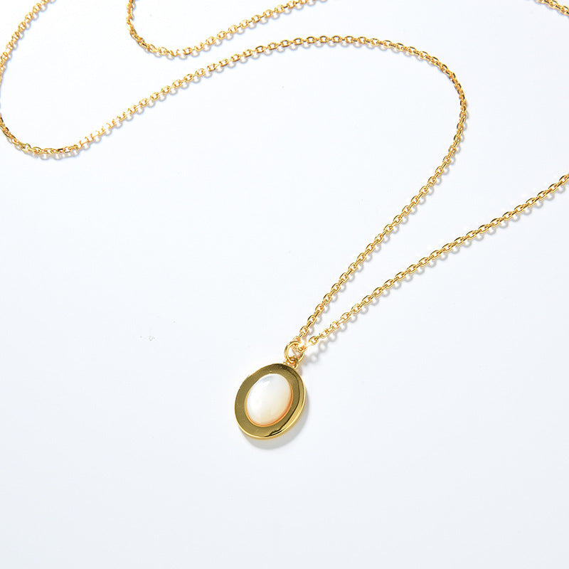 Clytia Love Natural Moonstone Necklace,925 Silver, 18k Gold Plated
