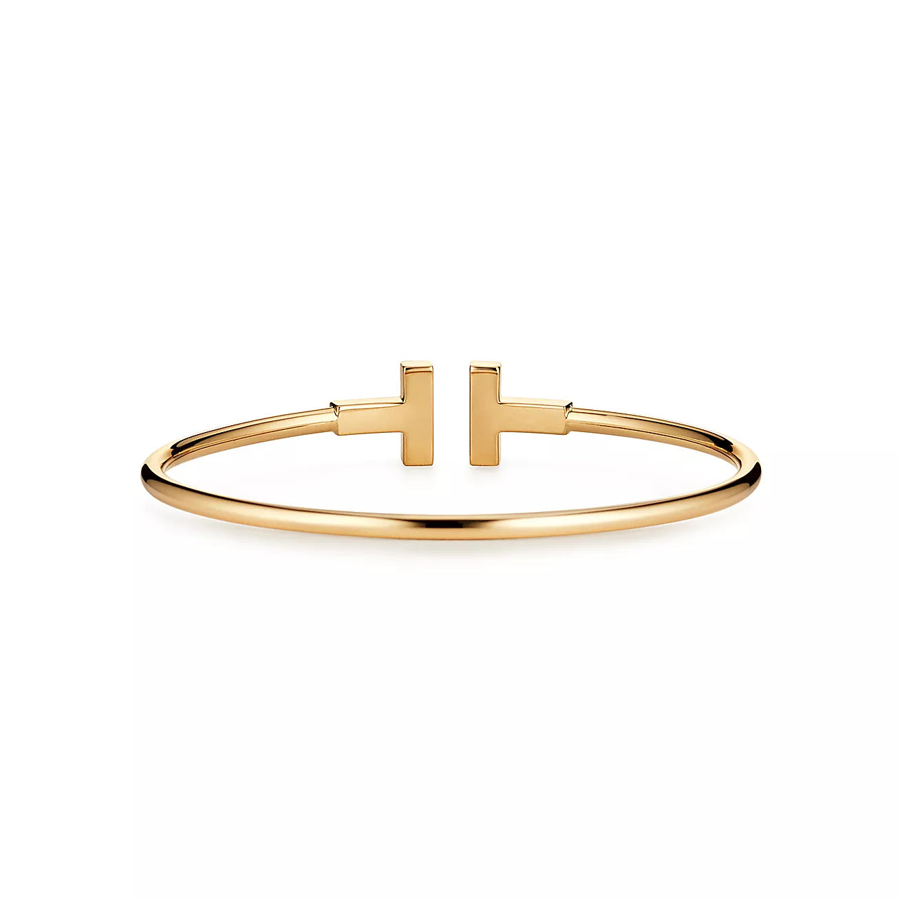 T Bangle,18k Yellow Gold Plated,Inlaid cubic zircon