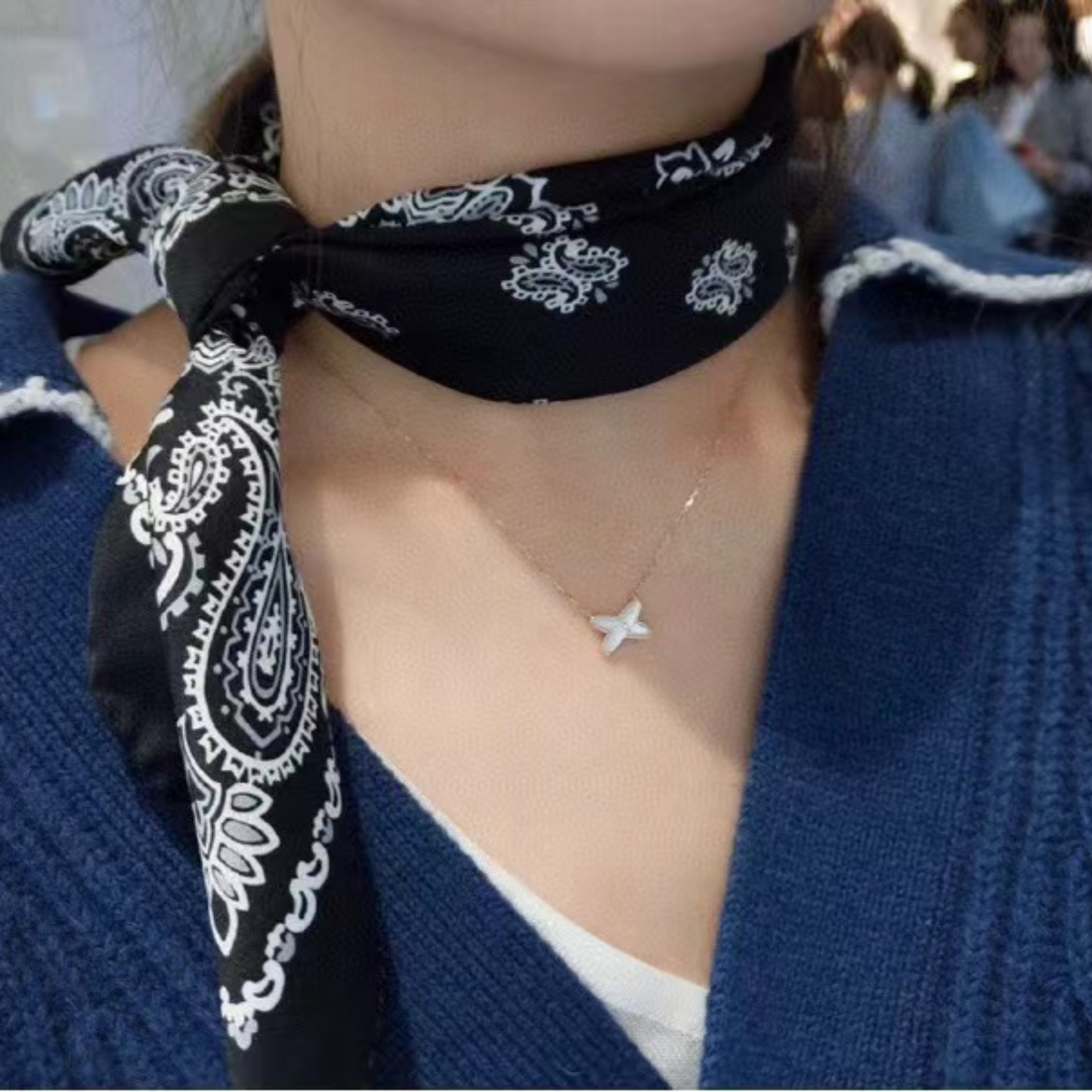 Cross Link hängsmycke halsband, 925 silver, 18K guldpläterad