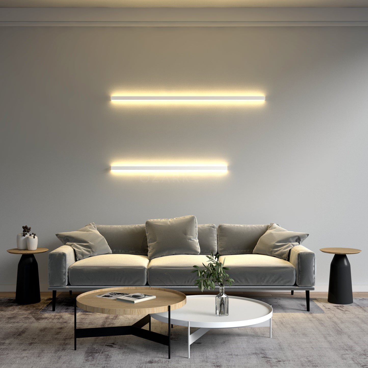 Lámpara de pared lineal minimalista con iluminación ambiental LED