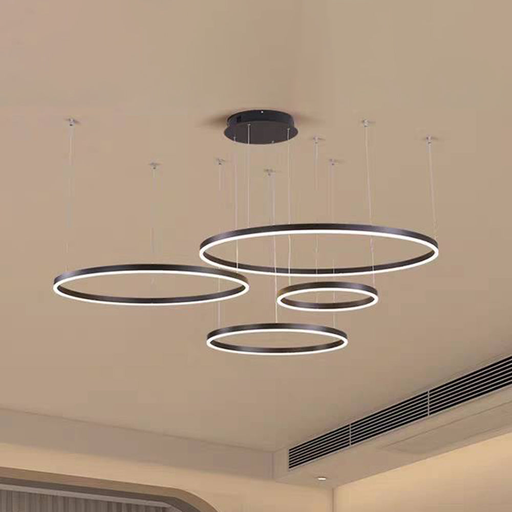 Modern Pendant Light Tir-Circle Black/Gold/Coffee Metal